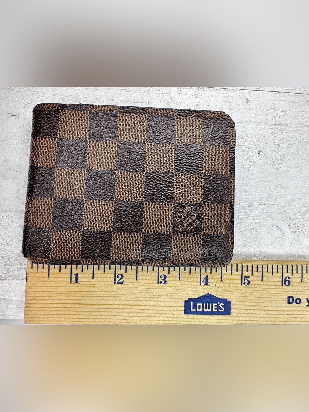 Louis Vuitton Damier Ebene Bifold Wallet w/ COA Vintage Compact Wallet - Picture 11 of 13